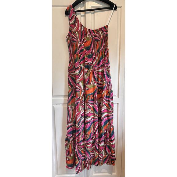 Abel The Label Anthropologie One Shoulder Kelissa Dress Size Large Maxi Resort - Picture 6 of 14